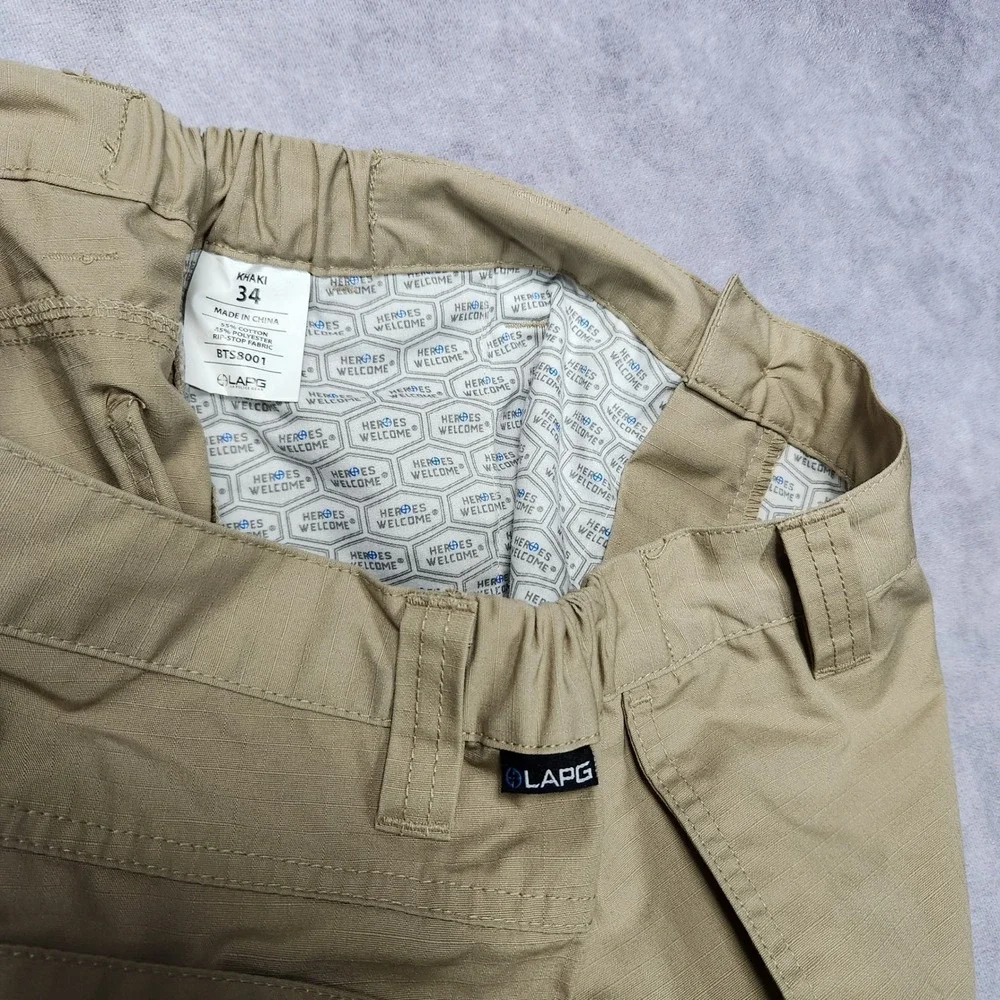 LA Police Gear Men 34 Khaki Core Cargo Tactical Ripstop Shorts BTS8001 LAPG